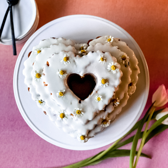 Triple Berry Bundt Cake with a Chamomile Syrup and Lemon Glaze